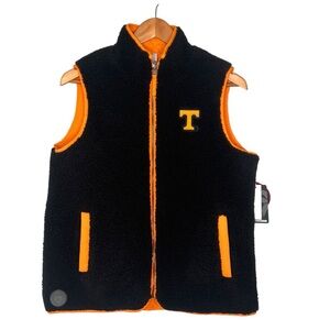 Colosseum Black and Orange Sherpa Vest